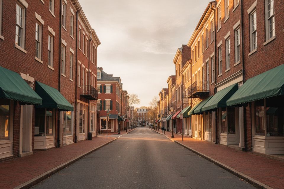A residential street in Fredericksburg.