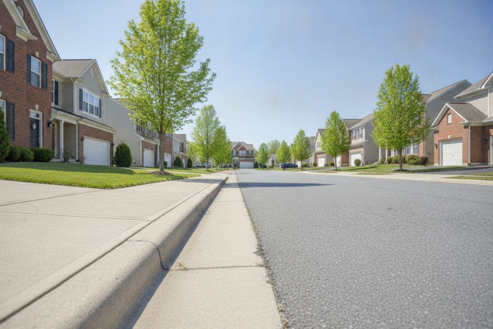 A residential street in Manassas.